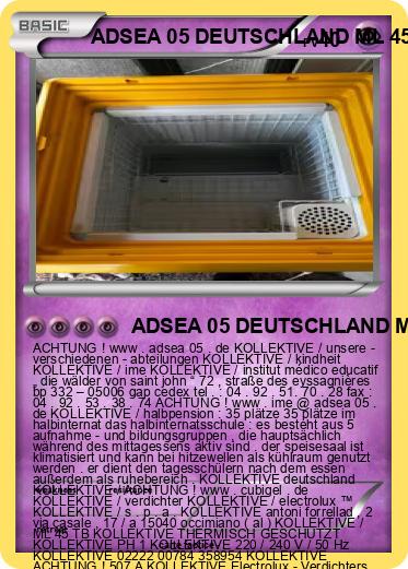 Pokemon ADSEA 05 DEUTSCHLAND ML 45 TB KOLLEKTIVE ELECTROLUX ™ DEUTSCHLAND IME DEUTSCHLAND
