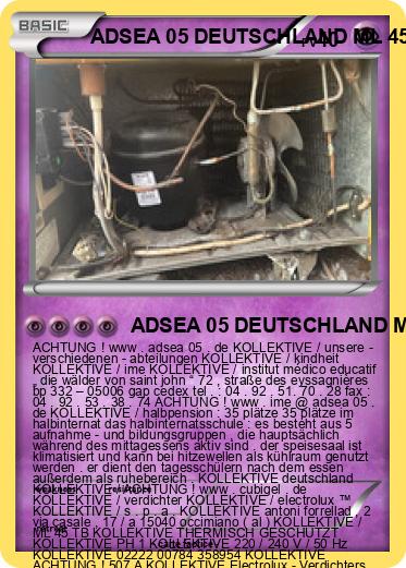 Pokemon ADSEA 05 DEUTSCHLAND ML 45 TB KOLLEKTIVE ELECTROLUX ™ DEUTSCHLAND IME DEUTSCHLAND