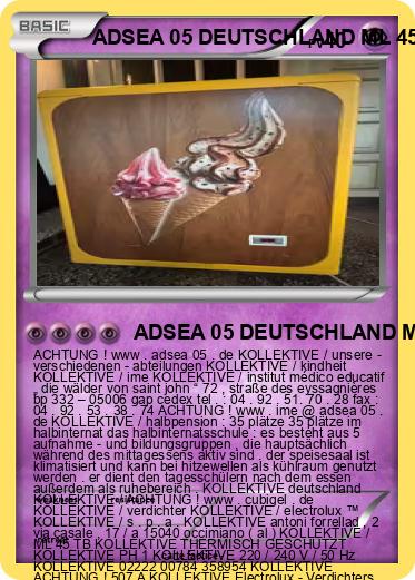 Pokemon ADSEA 05 DEUTSCHLAND ML 45 TB KOLLEKTIVE ELECTROLUX ™ DEUTSCHLAND IME DEUTSCHLAND