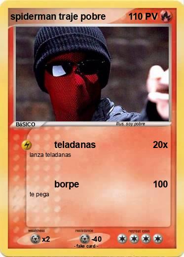 Pokemon spiderman traje pobre