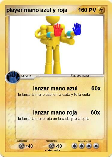 Pokemon player mano azul y roja