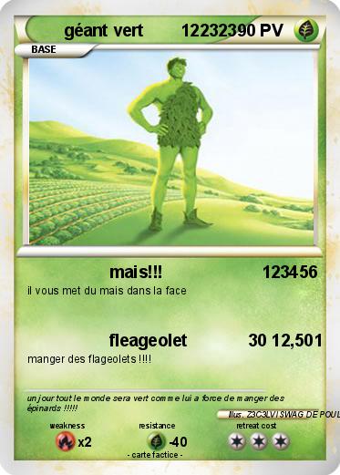 Pokemon géant vert        122323