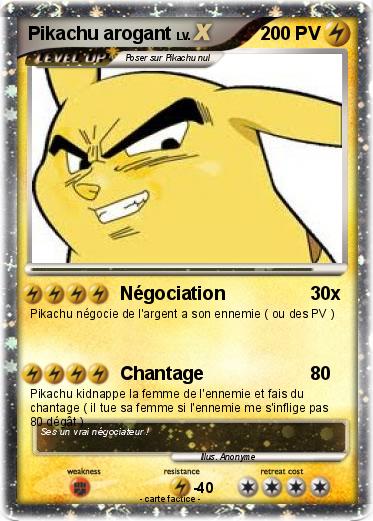 Pokemon Pikachu arogant