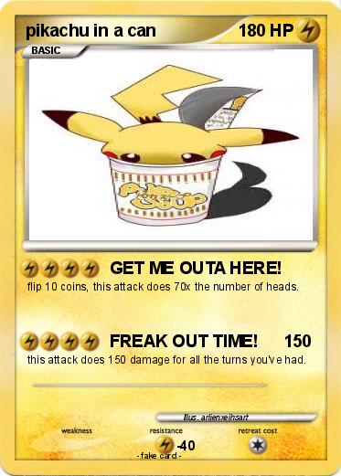 Pokemon pikachu in a can