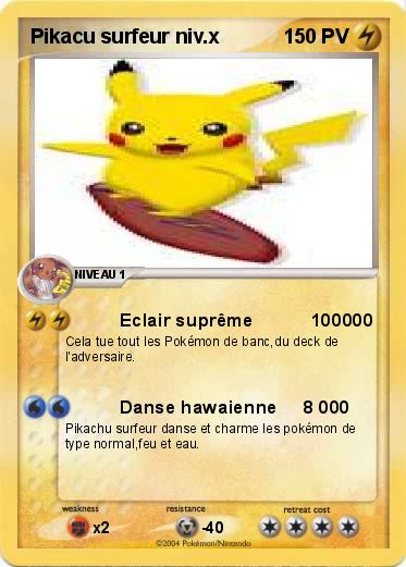 Pokemon Pikacu surfeur niv.x                                  