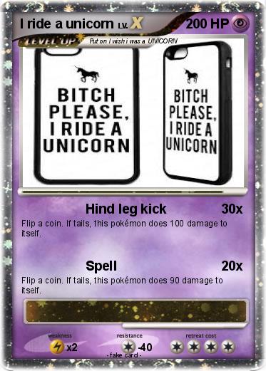 Pokemon I ride a unicorn