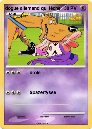 Pokemon dogue allemand qui léche