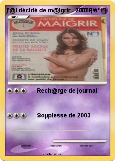 Pokemon j'@i décidé de m@igrir , 2003 ( n°1 )