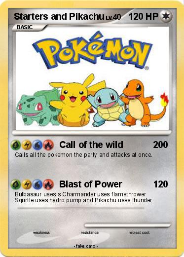 Pokemon Starters and Pikachu