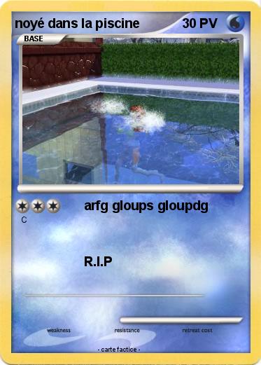 Pokemon noyé dans la piscine