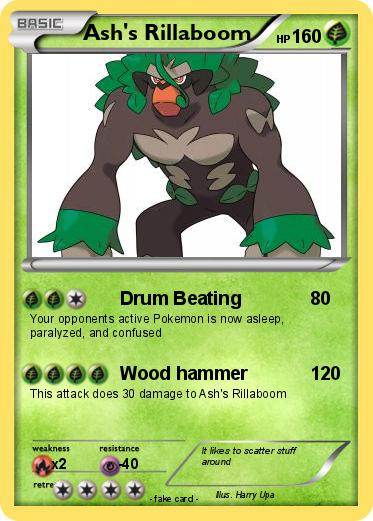 Pokemon Ash's Rillaboom