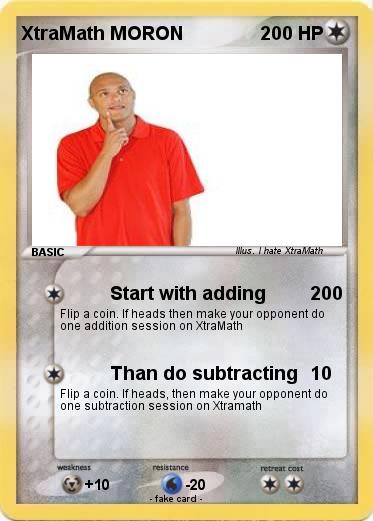 Pokemon XtraMath MORON