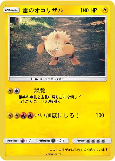 Pokemon 雷のオコリザル