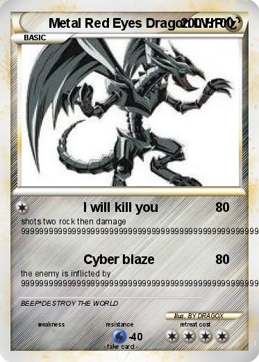 Pokemon Metal Red Eyes Dragon LV.100