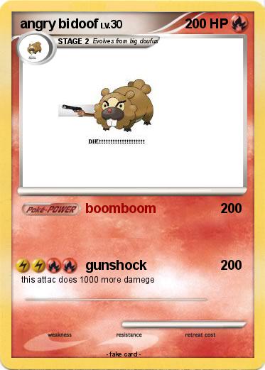 Pokemon angry bidoof