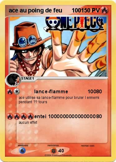 Pokemon ace au poing de feu      100