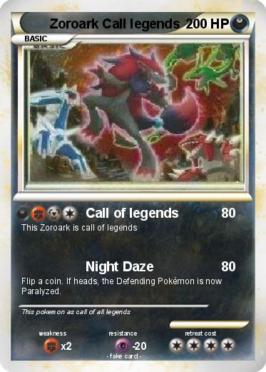 Pokemon Zoroark Call legends