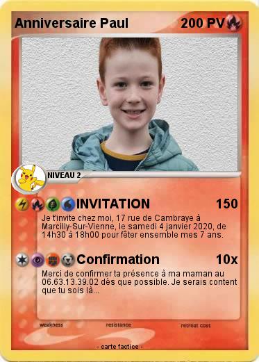Pokemon Anniversaire Paul
