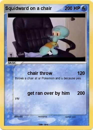 Pokemon Squidward on a chair