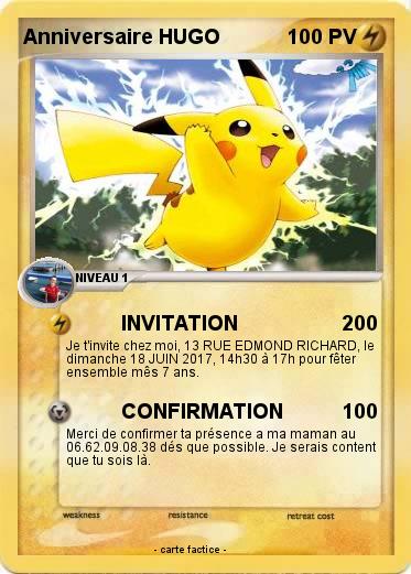 Pokemon Anniversaire HUGO