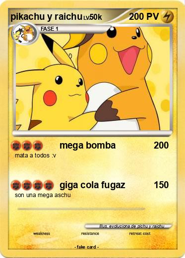 Pokemon pikachu y raichu