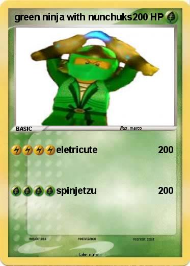 Pokemon green ninja with nunchuks