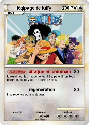 Pokemon léqipage de luffy