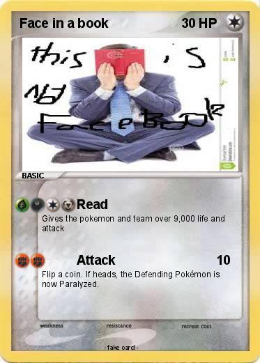 Pokemon Face in a book