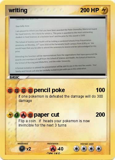 Pokemon writing