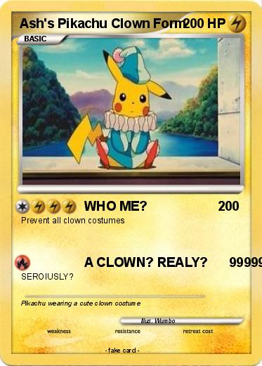 Pokemon Ash's Pikachu Clown Form