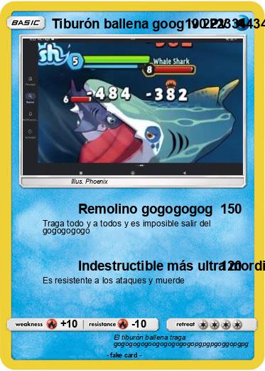 Pokemon Tiburón ballena goog lv 2223344345543