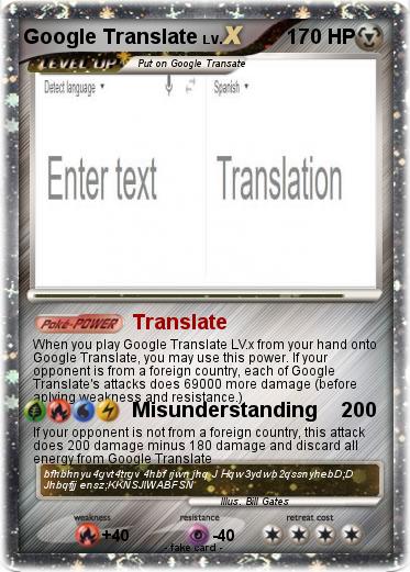 Pokemon Google Translate