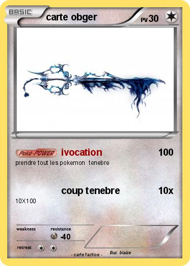 Pokemon carte obger