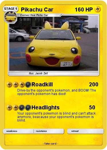 Pokemon Pikachu Car
