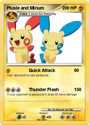 Pokemon Plusle and Minum