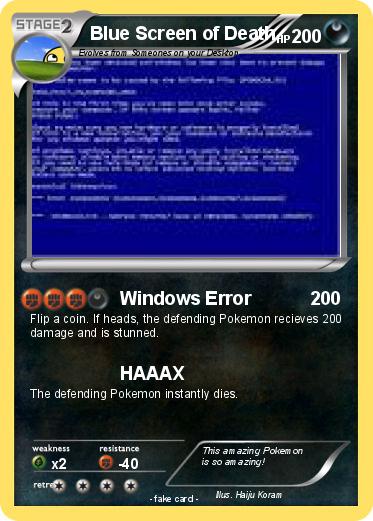 Pokemon Blue Screen of Death