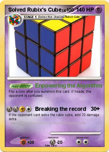 Pokemon Solved Rubix's Cube
