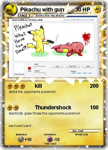 Pokemon Pikachu with gun
