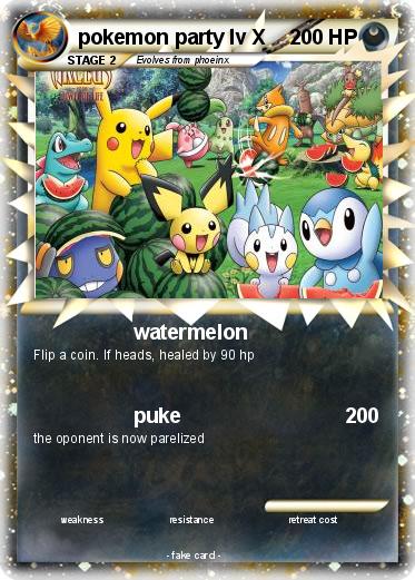 Pokemon pokemon party lv X