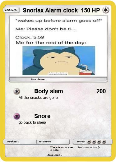 Pokemon Snorlax Alarm clock