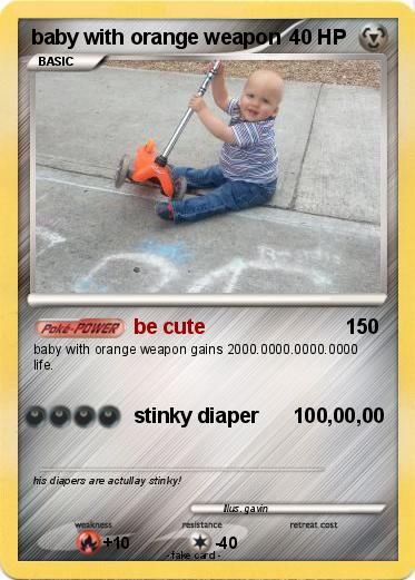 Pokemon baby with orange weapon
