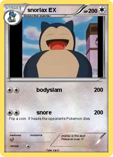 Pokemon snorlax EX