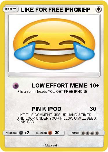 Pokemon LIKE FOR FREE IPHONE
