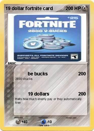 Pokemon 19 dollar fortnite card