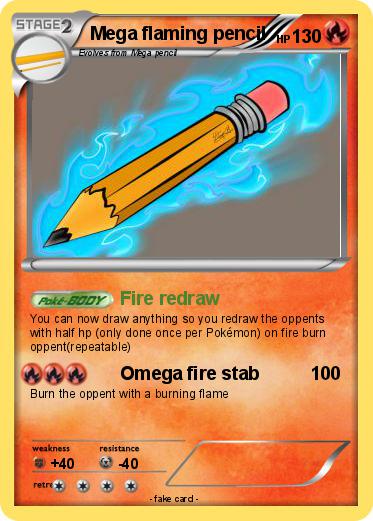 Pokemon Mega flaming pencil
