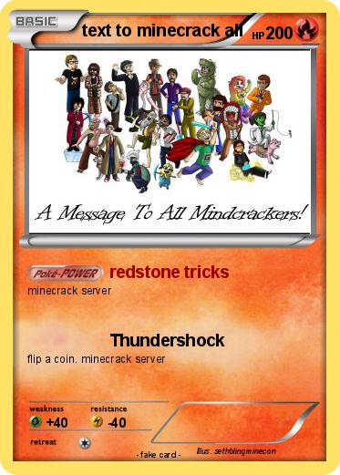 Pokemon text to minecrack all
