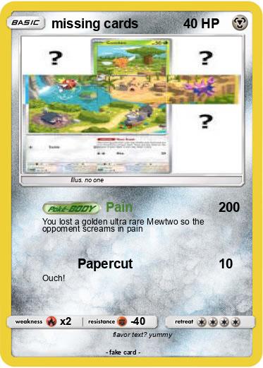Pokemon missing cards
