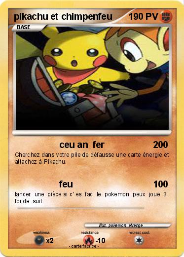 Pokemon pikachu et chimpenfeu