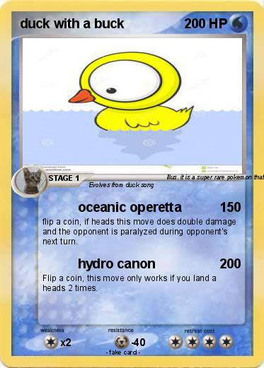 Pokemon duck with a buck