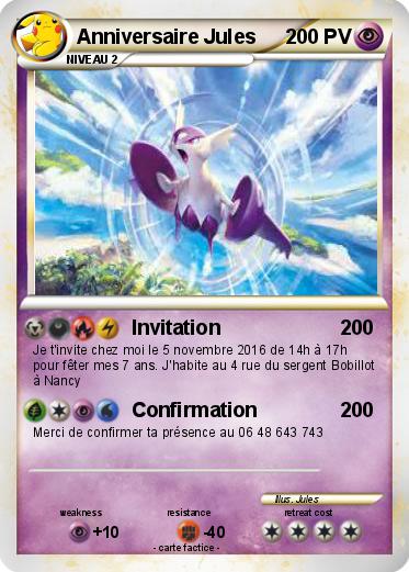 Pokemon Anniversaire Jules